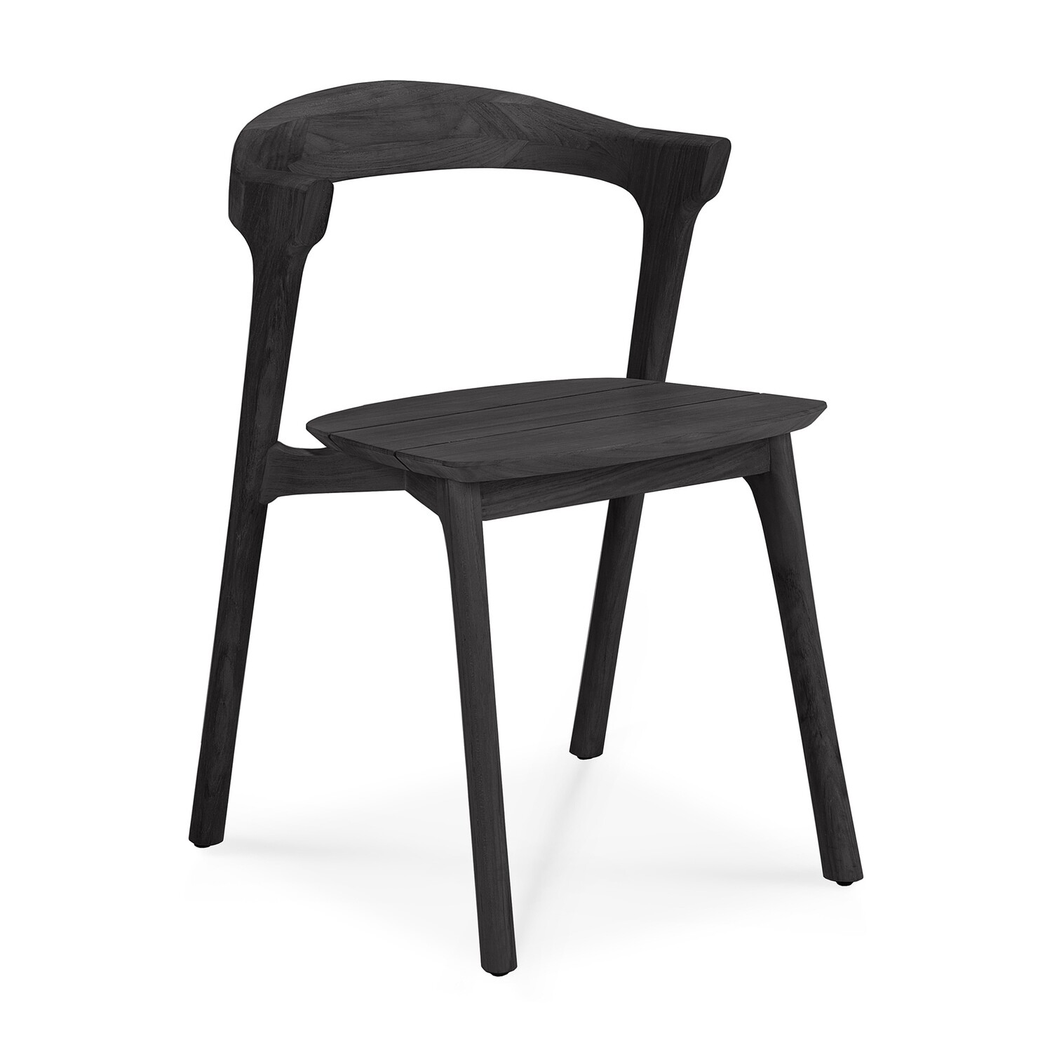 Ethnicraft - Bok Stuhl Outdoor - Teak, schwarz, Kissen: Kein Kissen