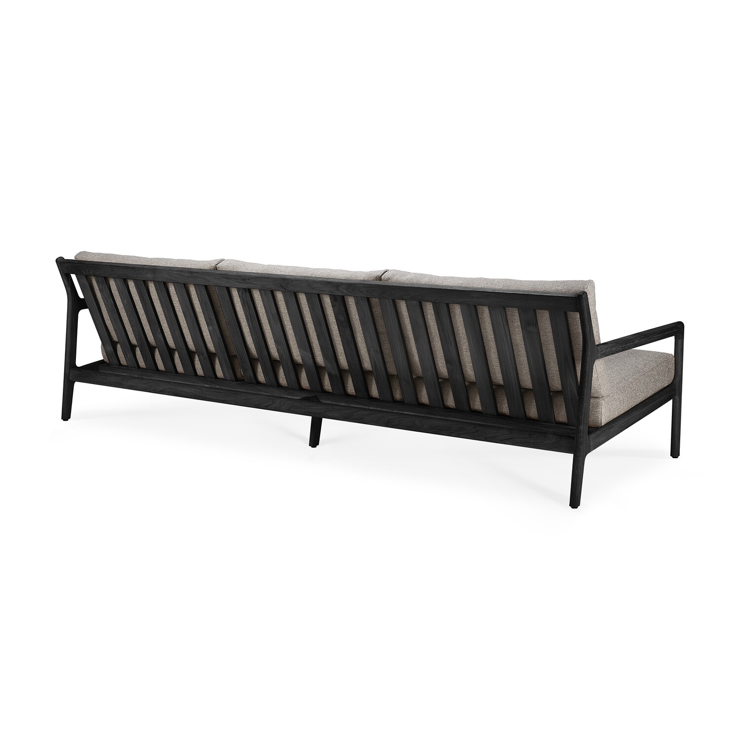 Ethnicraft - Jack Sofa Outdoor 3 Sitzer - Teak, schwarz