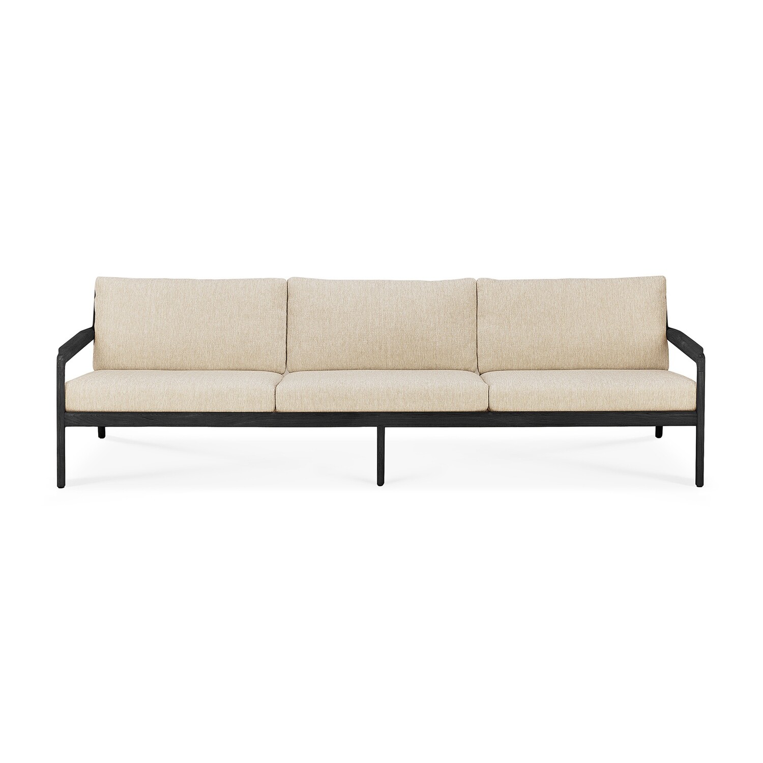 Ethnicraft - Jack Sofa Outdoor 3 Sitzer - Teak, schwarz