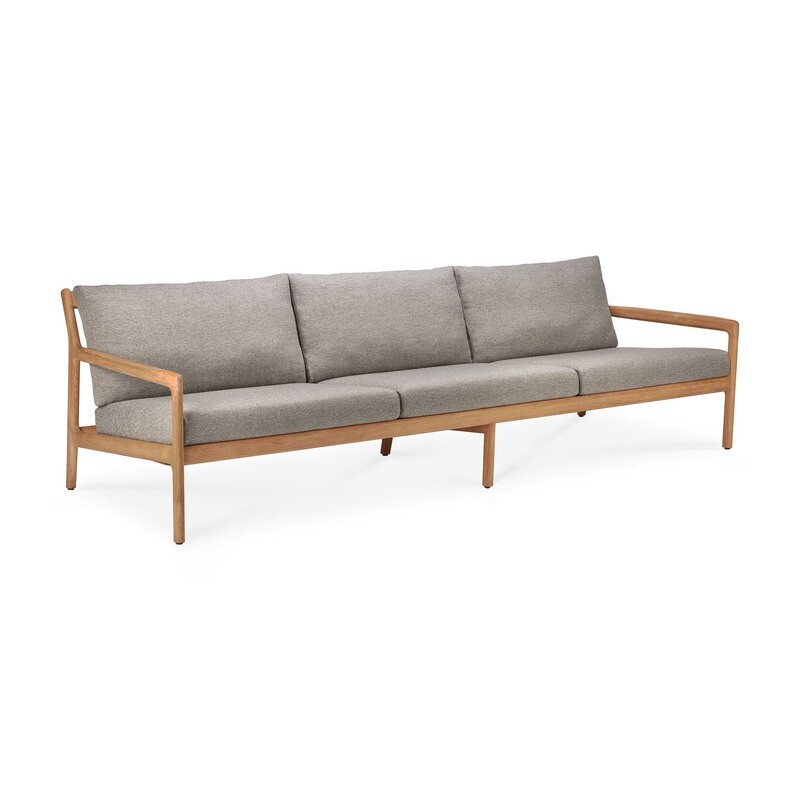 Ethnicraft - Jack Sofa Outdoor 3 Sitzer - Teak, Kissen: Mocha