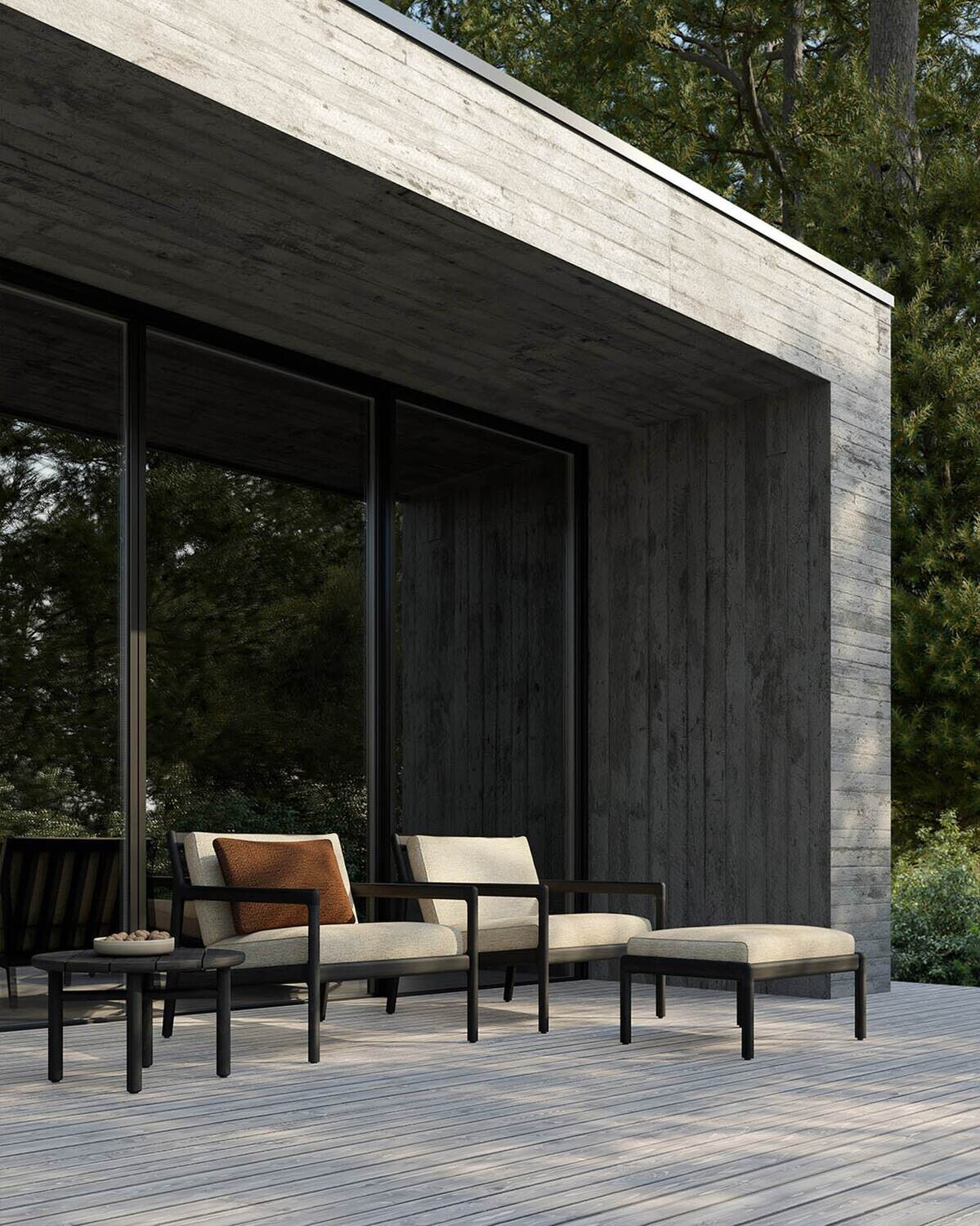 Ethnicraft - Quatro Couchtisch Outdoor - Teak schwarz