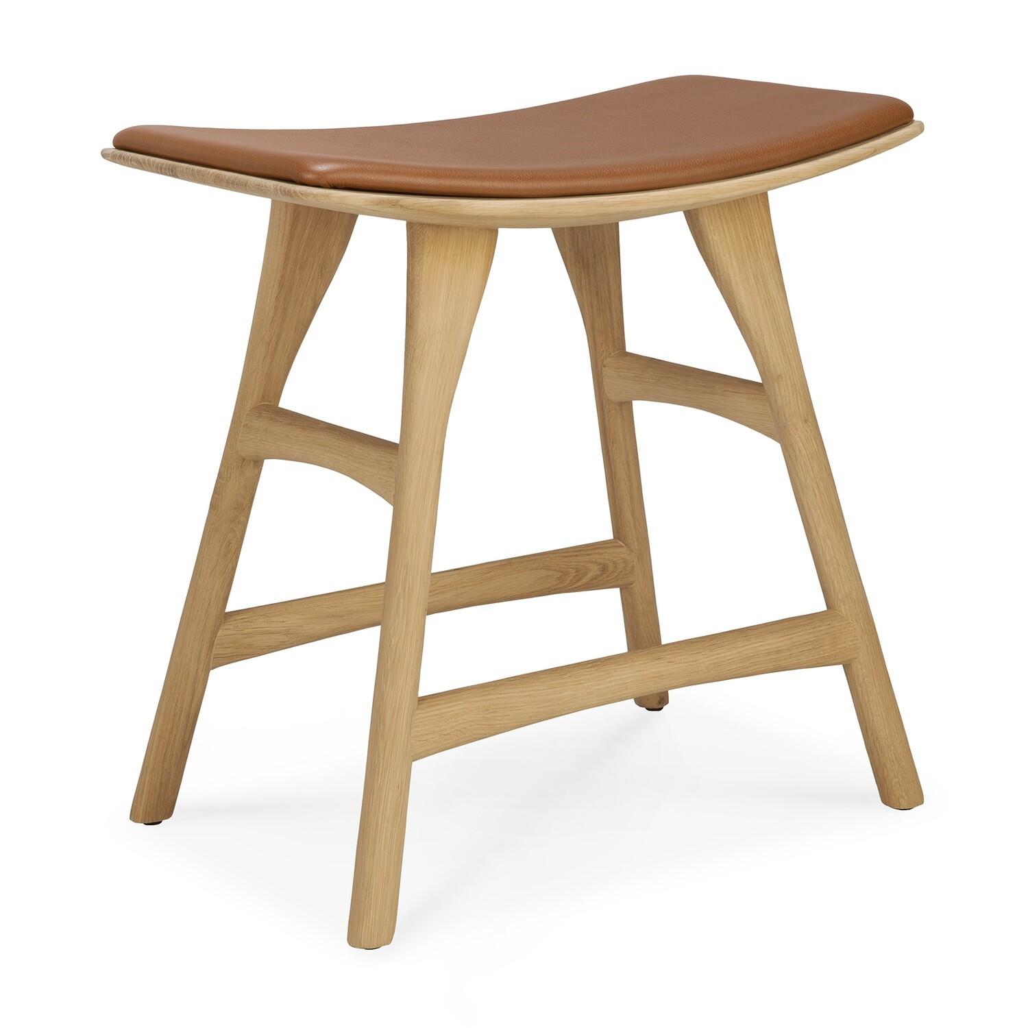 Ethnicraft - Osso Hocker - Eiche, mit Sitzpolster, Höhe: 50cm