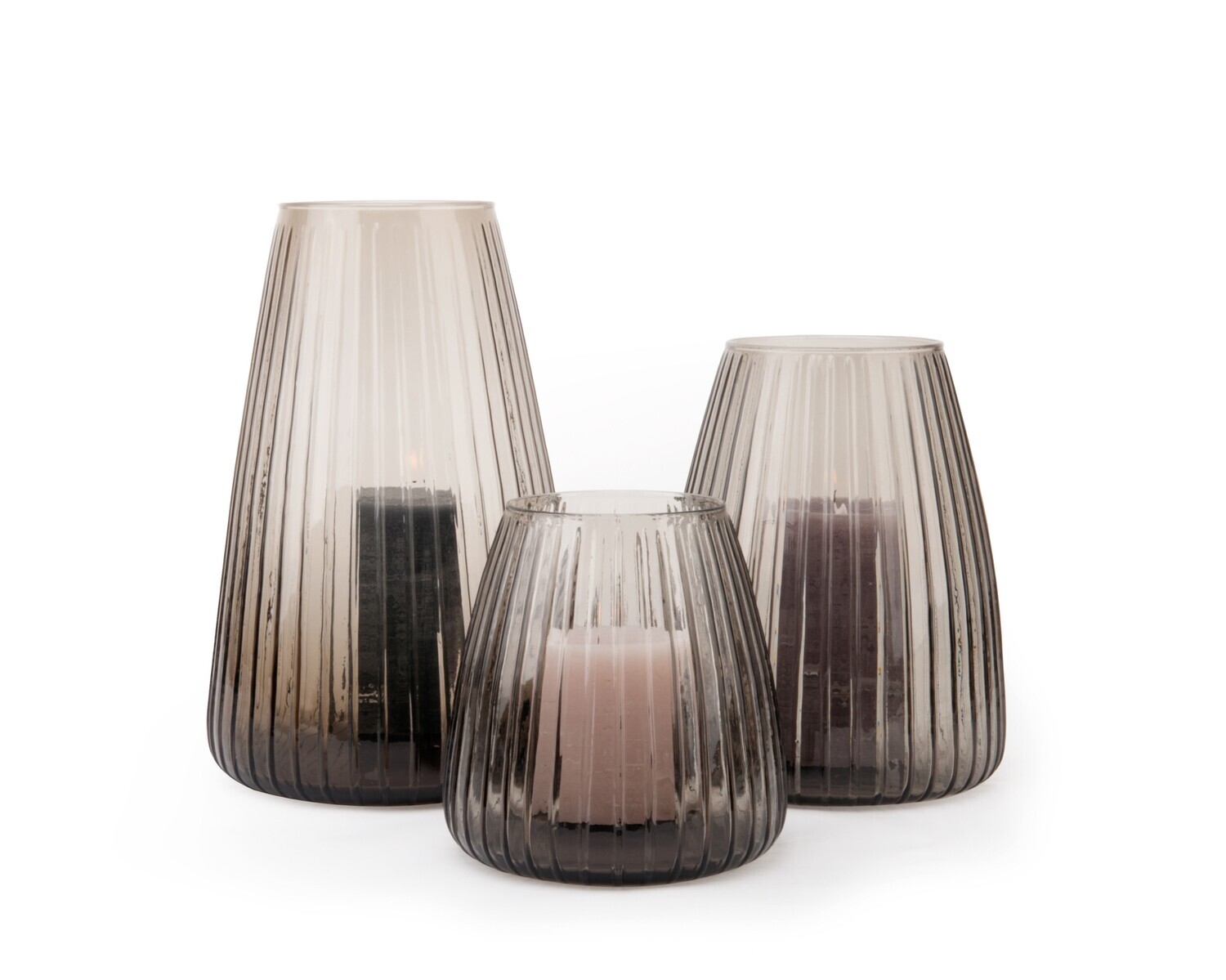 XLBoom - DIM Vase - Stripe, Rauchgrau