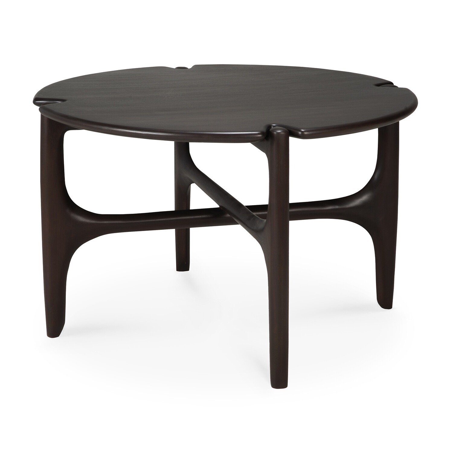 Ethnicraft - PI Couchtisch - Mahagoni dunkelbraun, rund, Grösse: (D) 65cm x (H) 41cm