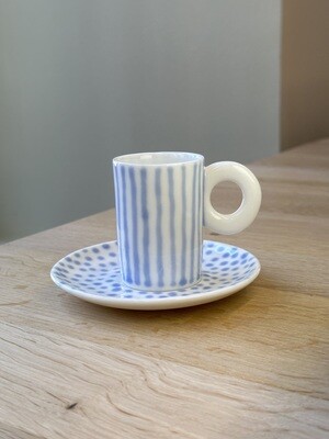 Kaolin Porzellan - Espresso Unterteller Blau