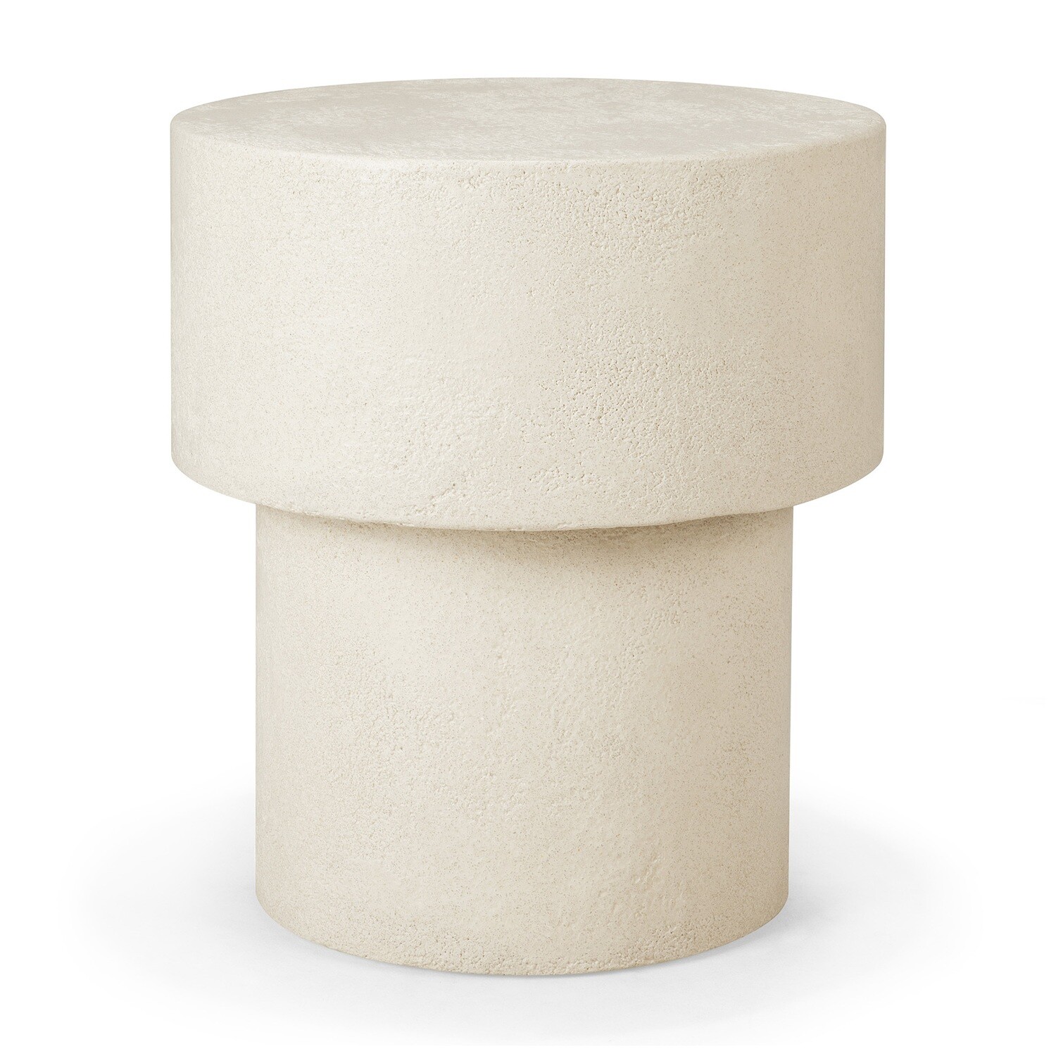 Ethnicraft - Elements Beistelltisch - Off White, Grösse: (D) 41cm x (H) 47cm