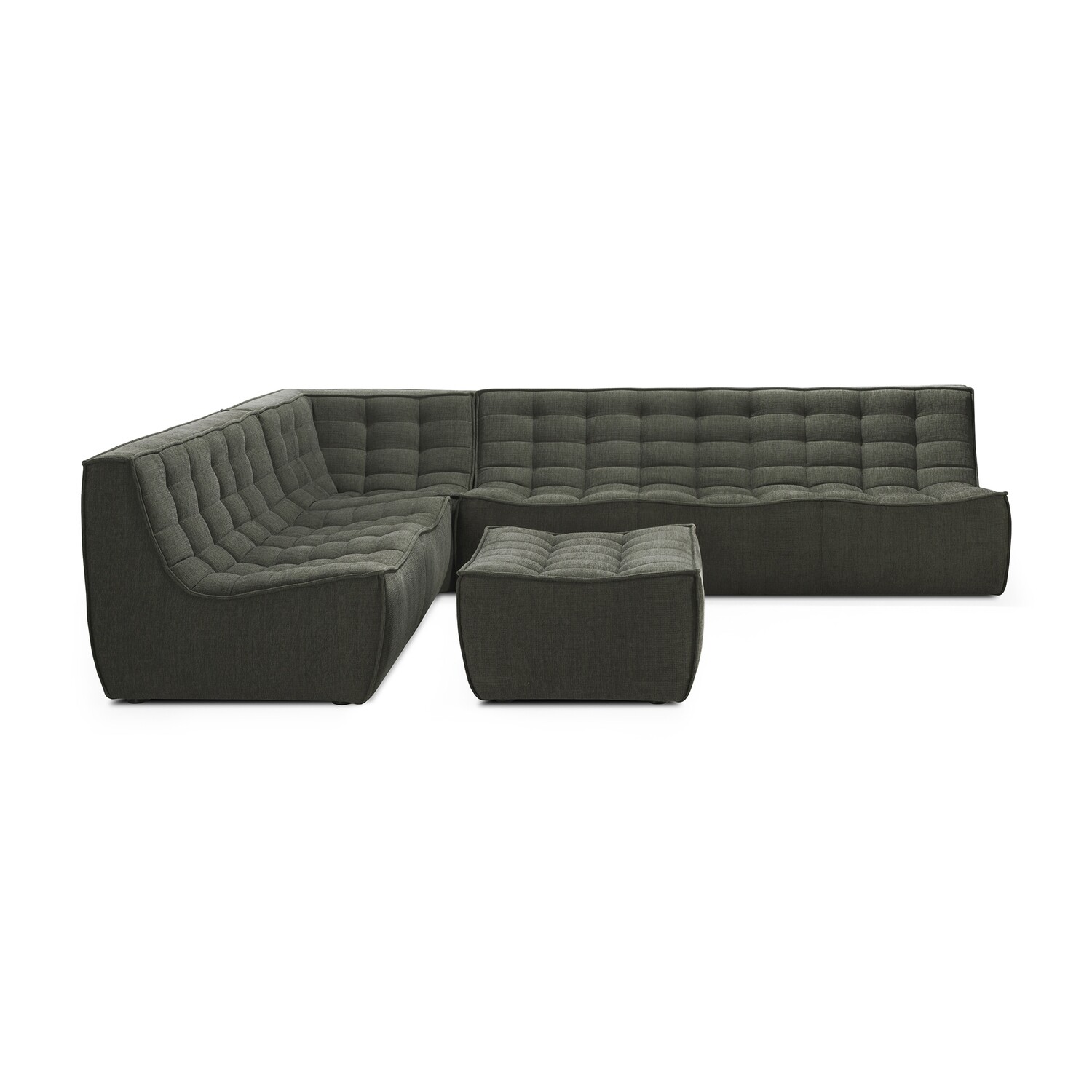 Ethnicraft - N701 Sofa - Polsterhocker, Moss, Eco Stoff