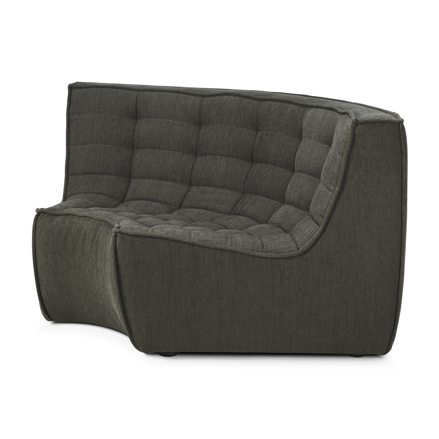 Ethnicraft - N701 Sofa - runde Ecke, Moss, Eco Stoff