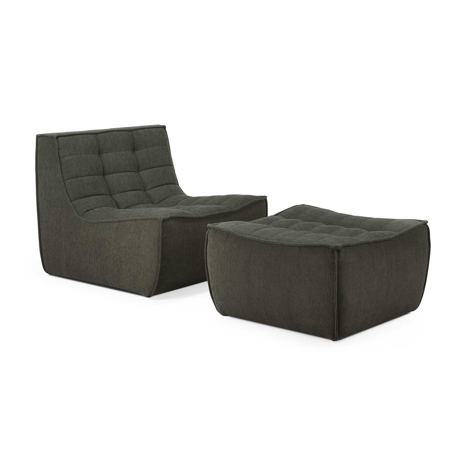 Ethnicraft - N701 Sofa - Polsterhocker, Moss, Eco Stoff