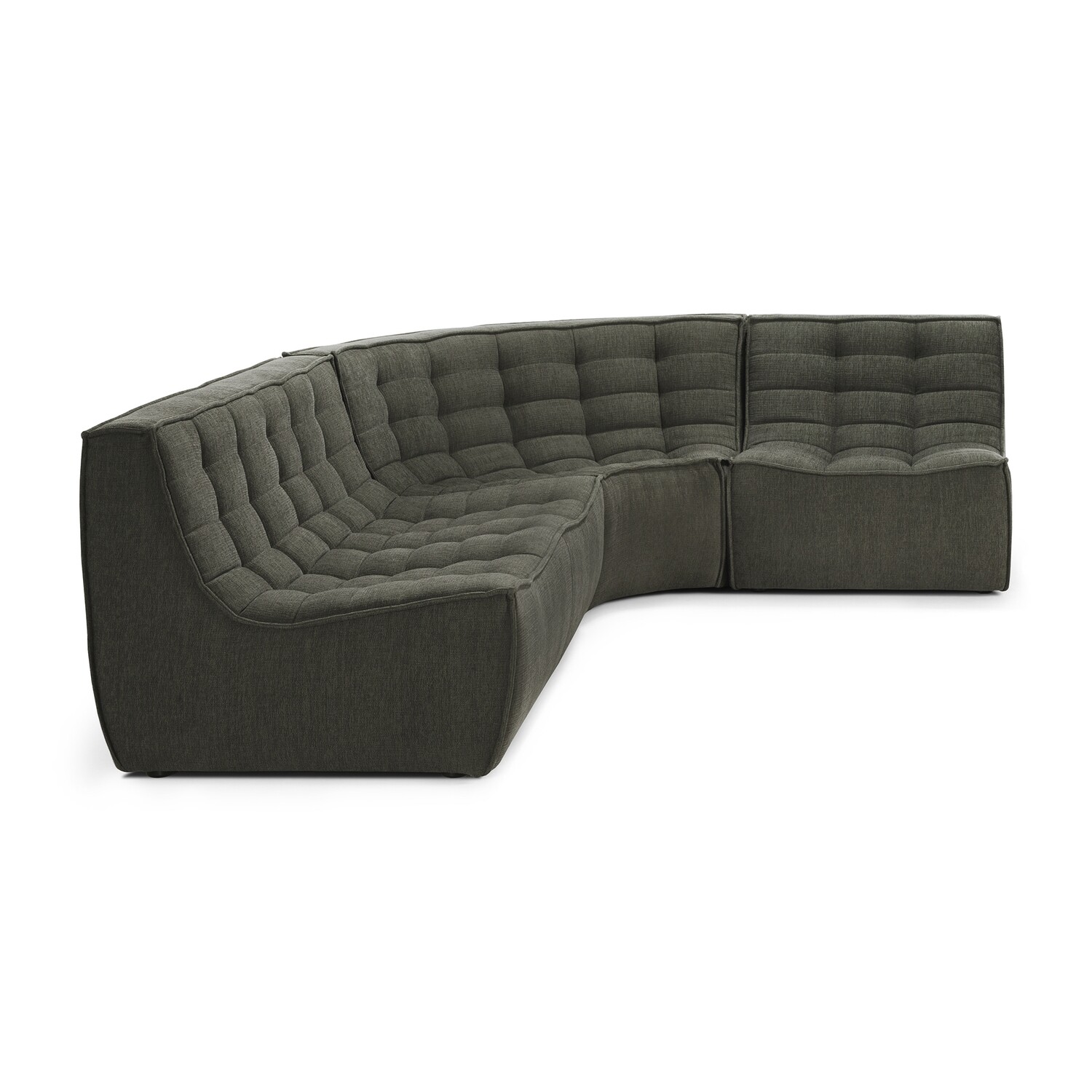 Ethnicraft - N701 Sofa - runde Ecke, Moss, Eco Stoff