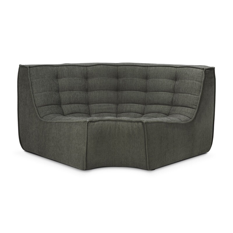 Ethnicraft - N701 Sofa - runde Ecke, Moss, Eco Stoff