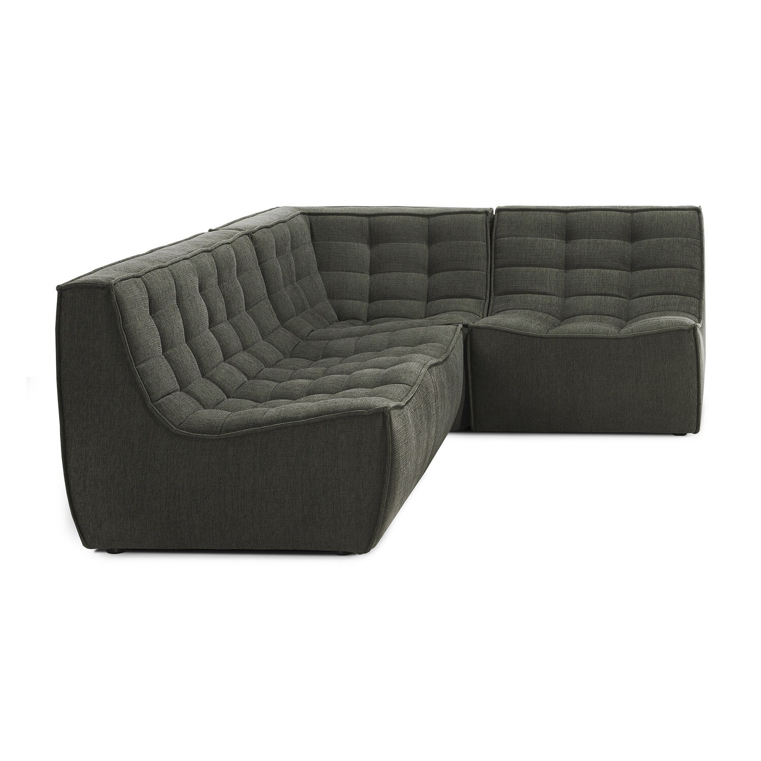Ethnicraft - N701 Sofa - Ecke, Moss, Eco Stoff