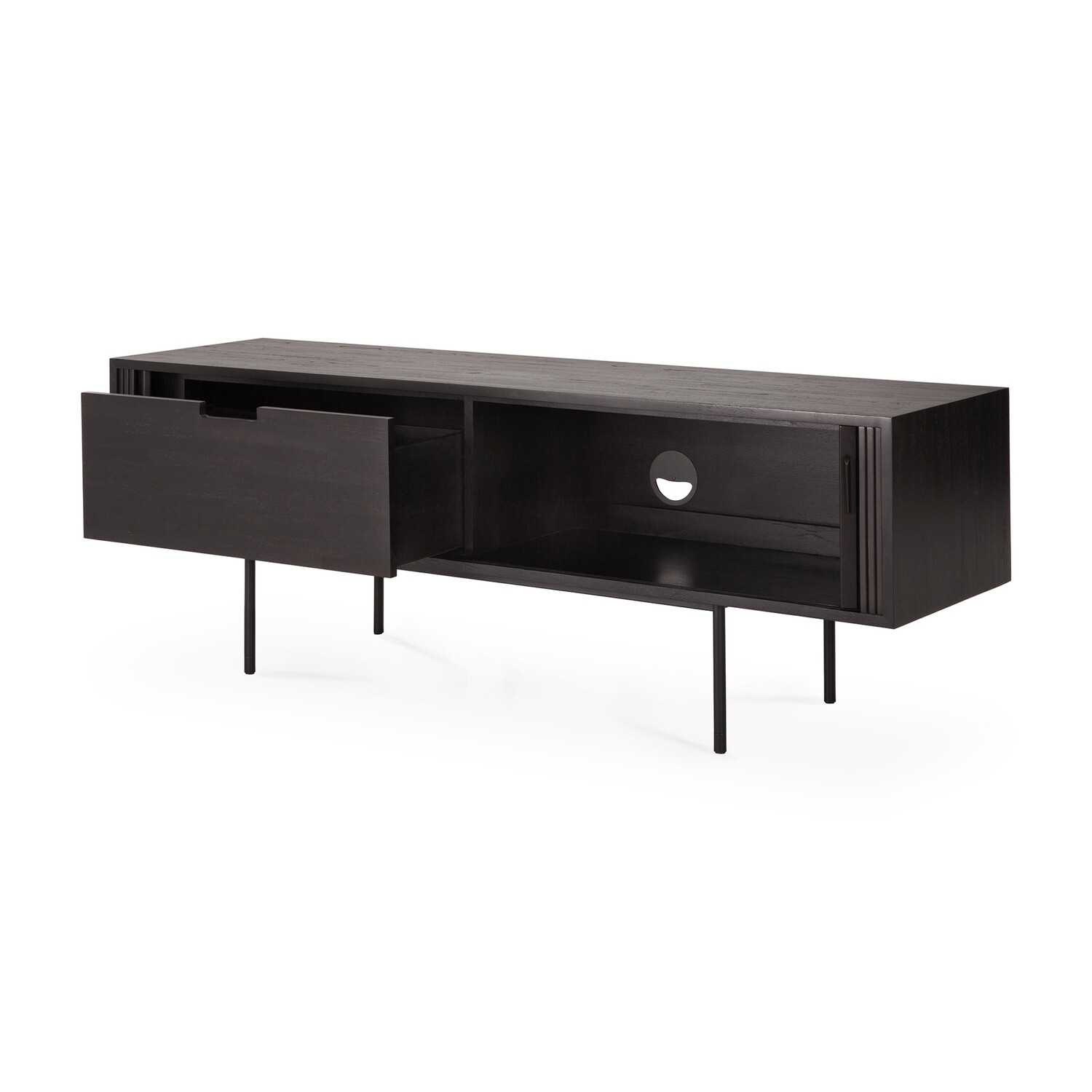 Ethnicraft - Roller Max TV Möbel - Teak, schwarz