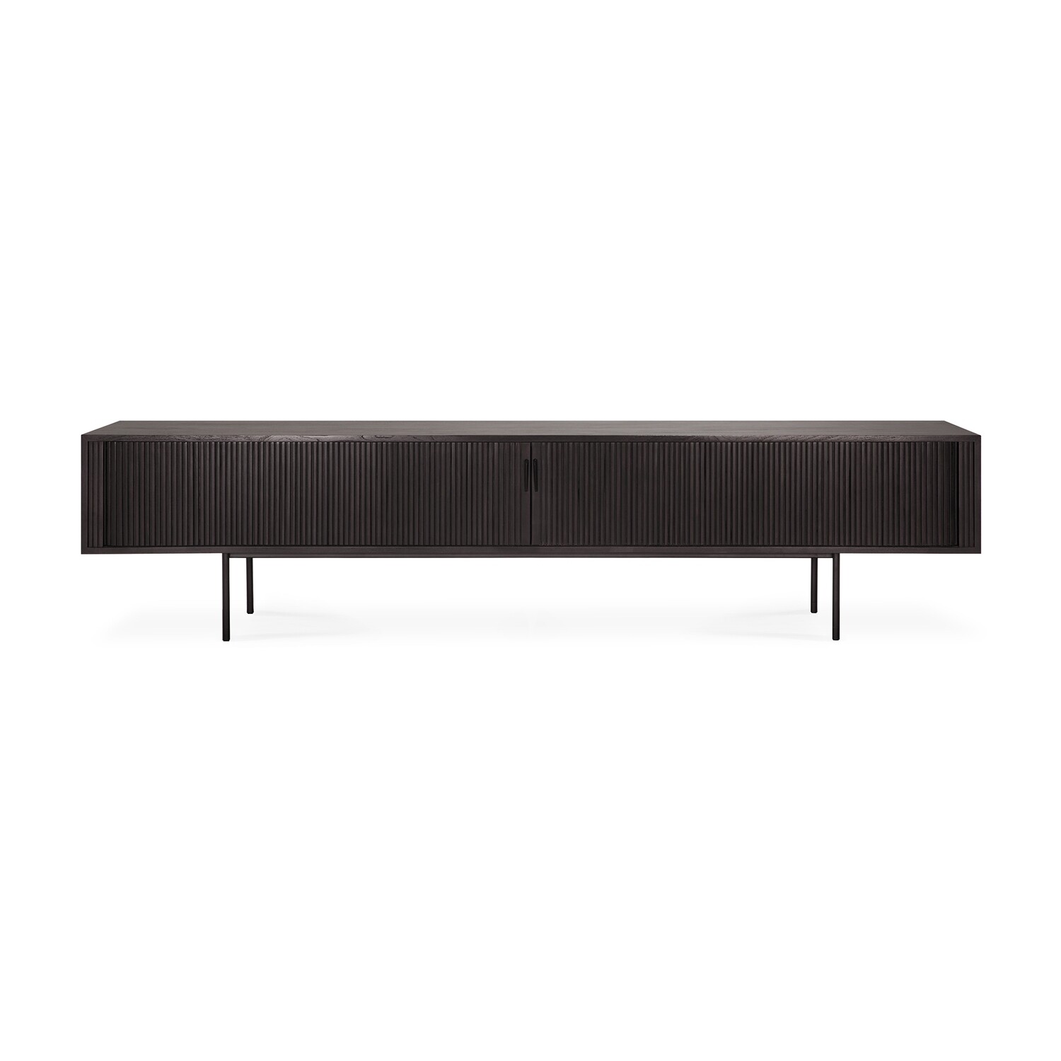 Ethnicraft - Roller Max TV Möbel - Teak, schwarz, Länge: 242cm