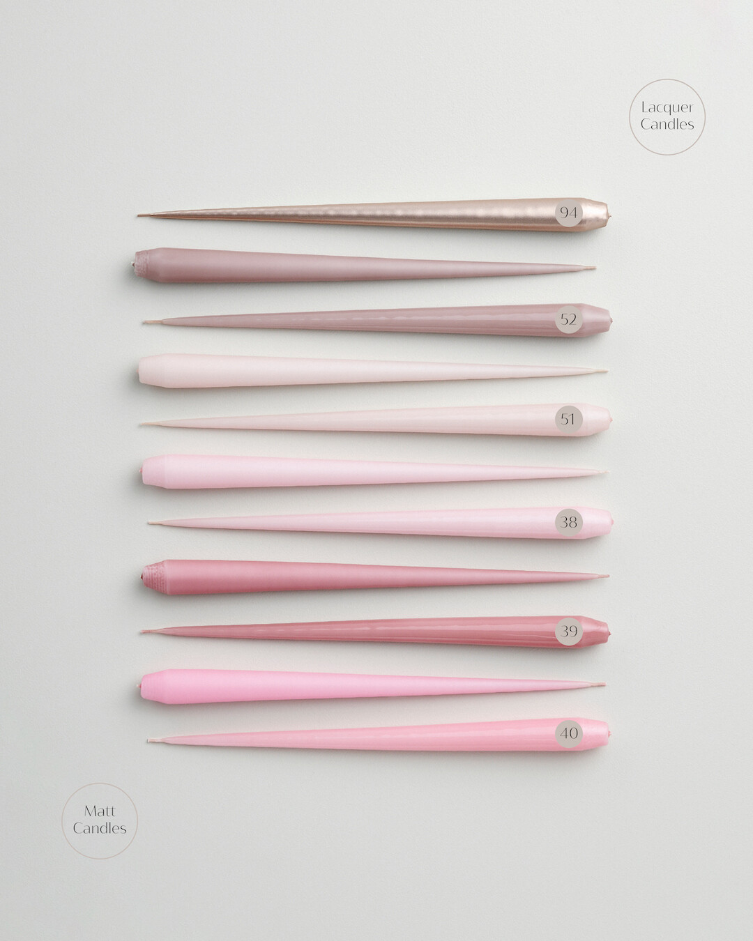 ester &amp; erik - Peitschenkerze - Soft Rose 52, matt