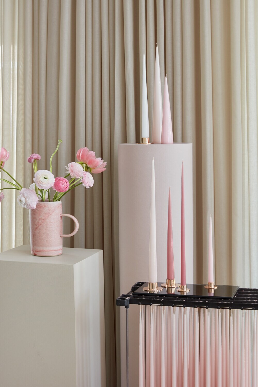 ester &amp; erik - Peitschenkerze - Soft Rose 52, matt