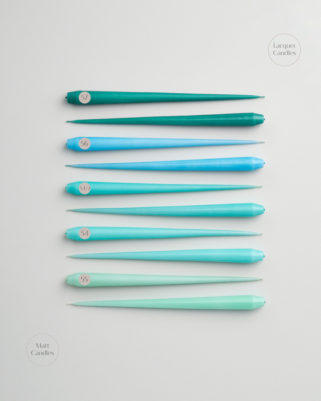 ester &amp; erik - Peitschenkerze - Turquoise 56, matt