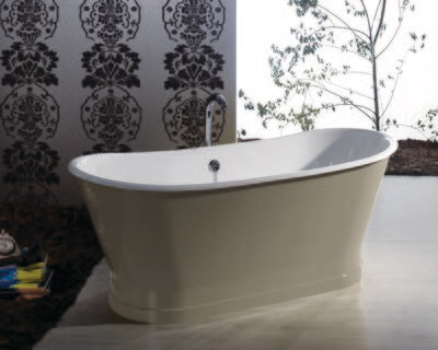 Bleu Provence - Antica Colorato Badewanne - mit Sockel