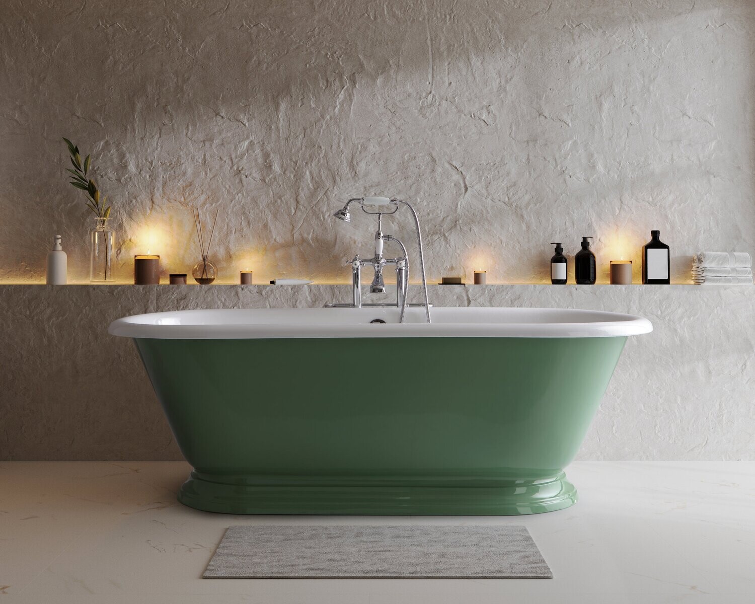 Bleu Provence - Shabby Badewanne - mit Sockel