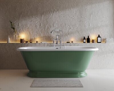Bleu Provence - Shabby Badewanne - mit Sockel