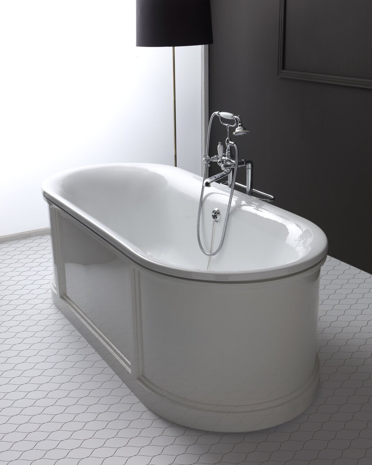 Bleu Provence - Chic Badewanne - mit Sockel
