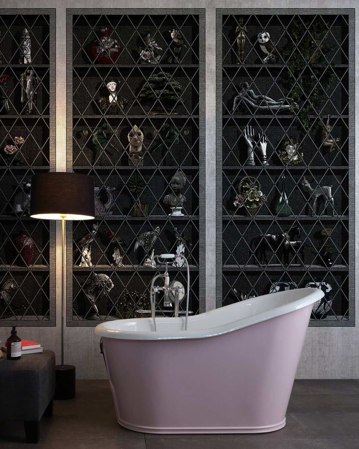 Bleu Provence - Old Lavande Badewanne - mit Sockel
