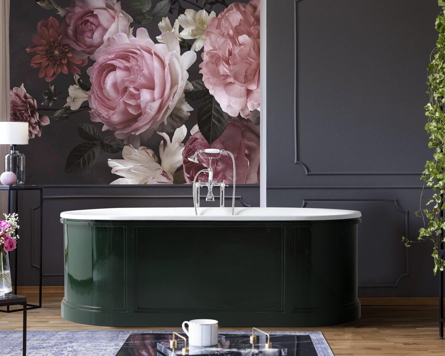 Bleu Provence - Chic Badewanne - mit Sockel