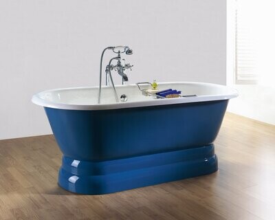 Bleu Provence - Vintage Badewanne - mit Sockel