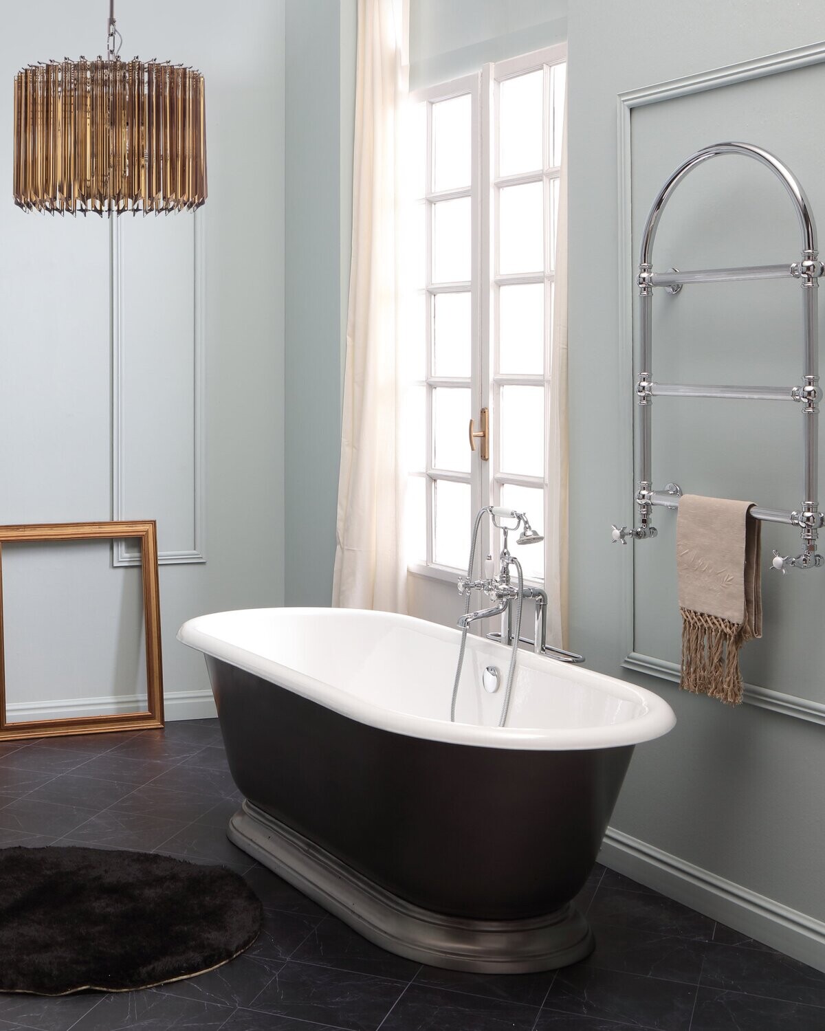 Bleu Provence - Shabby Badewanne - mit Sockel