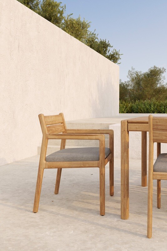Ethnicraft - Jack Chaise Outdoor, avec accoudoir - Teck