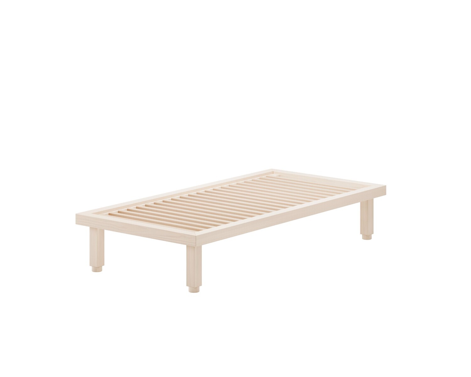 OUT - KAYA Bett, Breite (Matratze): XSmall - 90cm, Holzart: Esche, gewachst mit Weisspigment