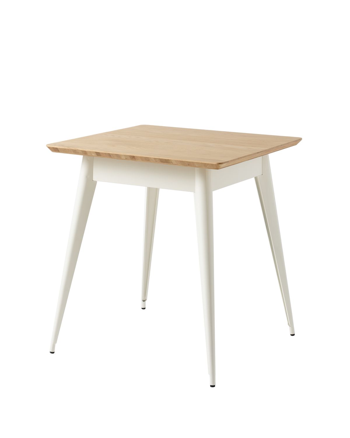 Tolix - Tisch 55 - Tischblatt Eiche, Grösse: (L) 70cm x (B) 70cm, Farbe: Blanc pur