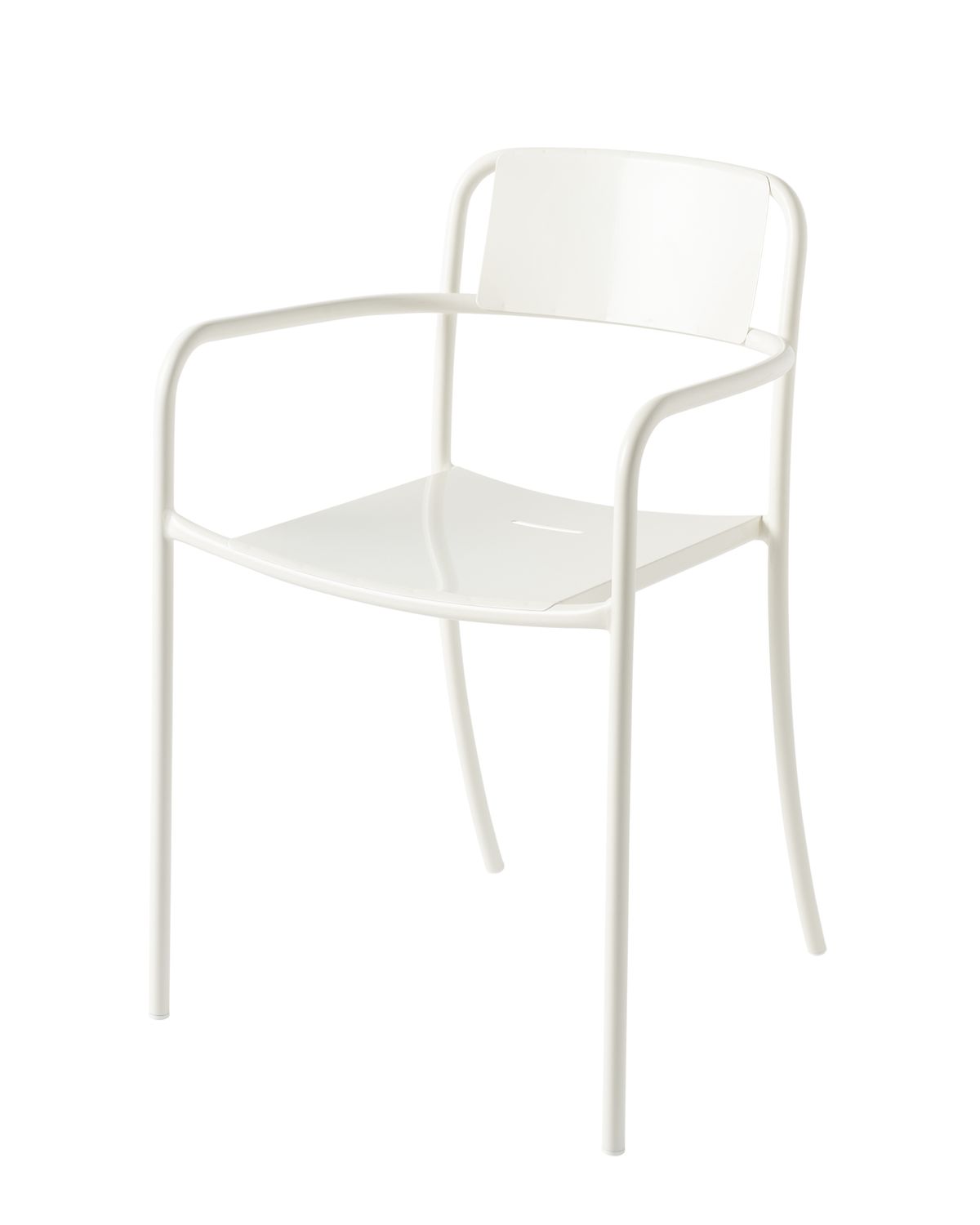 Tolix - Armlehnstuhl Patio, Farbe: Blanc pur