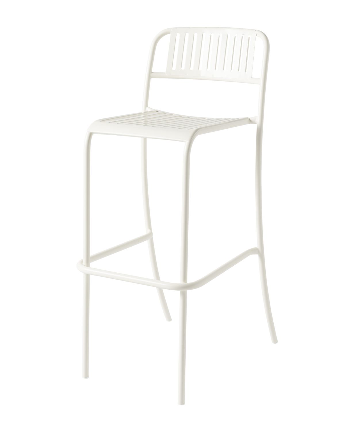 Tolix - Hochstuhl Patio - mit Lamellen, Farbe: Blanc pur