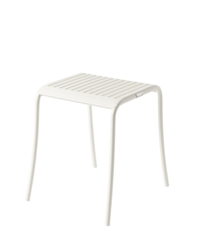 Tolix - Hocker Patio - mit Lamellen, Farbe: Blanc pur