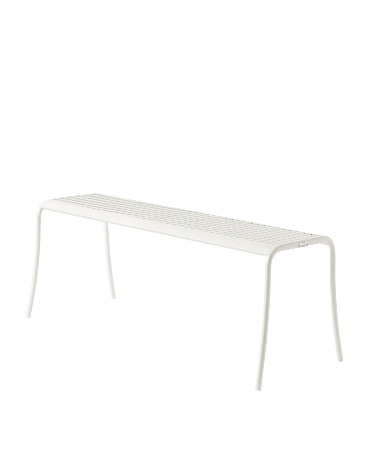 Tolix - Bank Patio - mit Lamellen, Farbe: Blanc pur