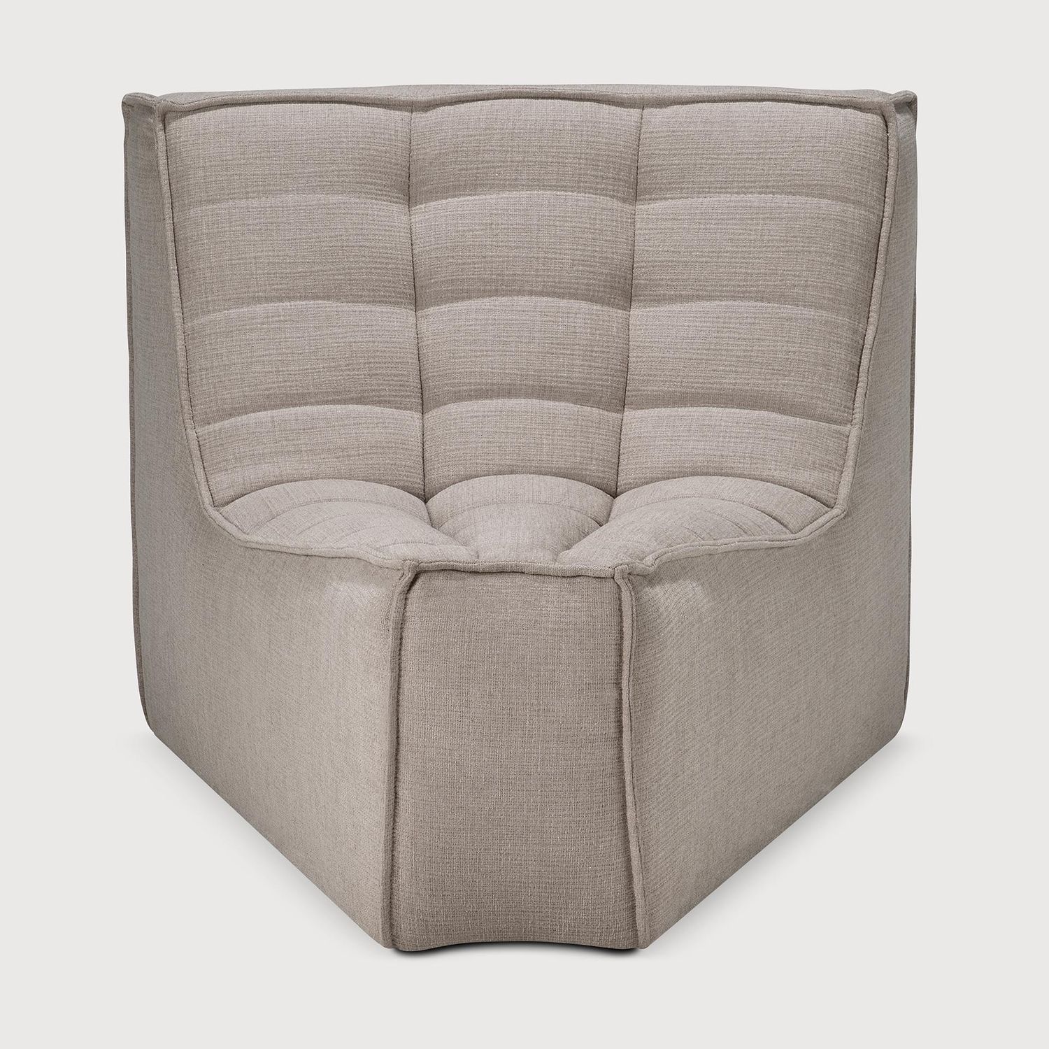 Ethnicraft - N701 Sofa - runde Ecke 45¬∞, Ecru, Eco Stoff