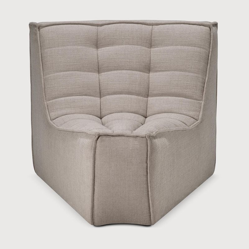 Ethnicraft - N701 Sofa - runde Ecke 45¬∞, Ecru, Eco Stoff
