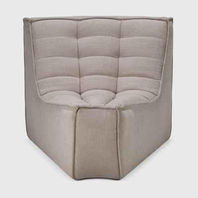 Ethnicraft - N701 Sofa - runde Ecke 45¬∞, Ecru, Eco Stoff
