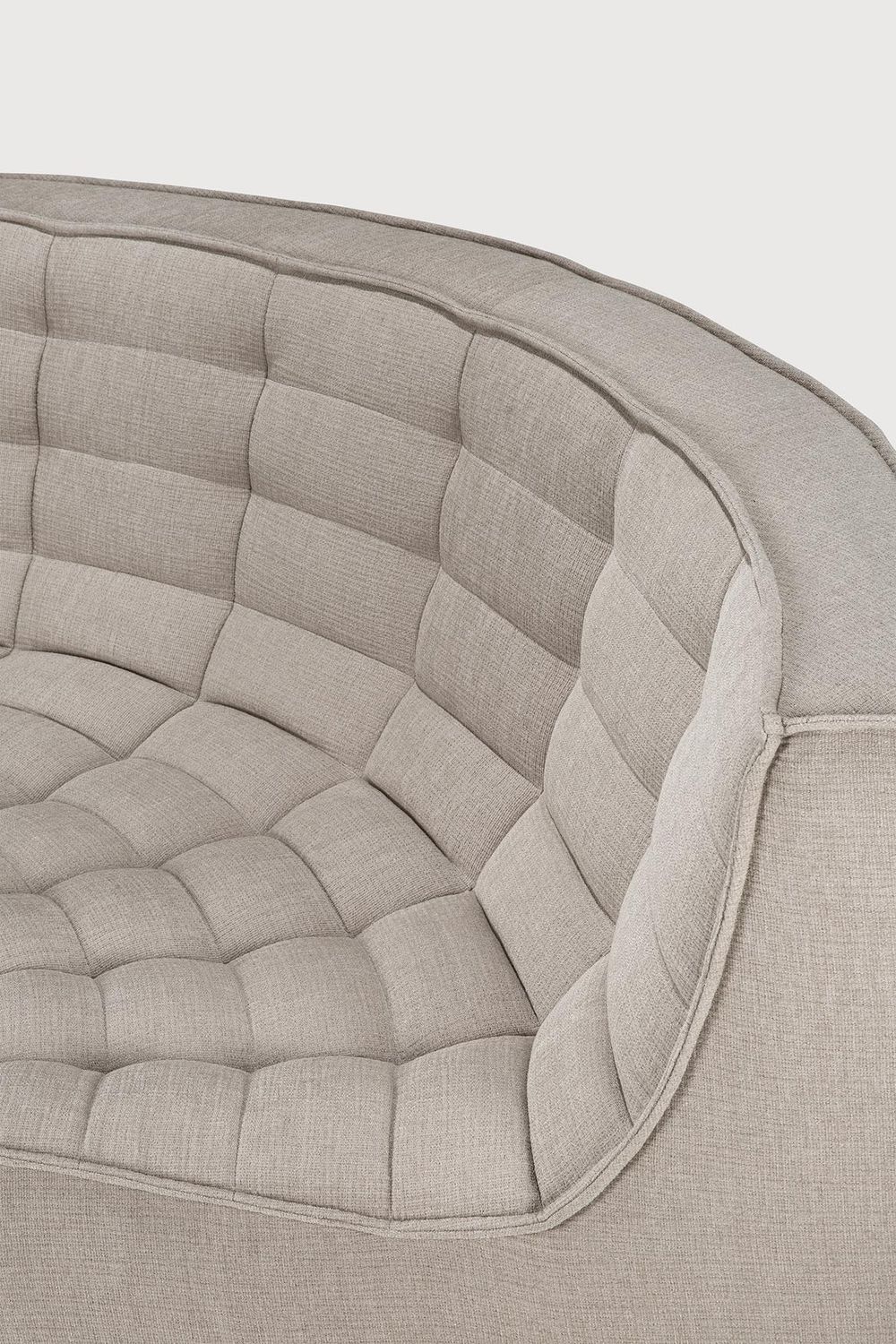 Ethnicraft - N701 Sofa - runde Ecke, Ecru, Eco Stoff