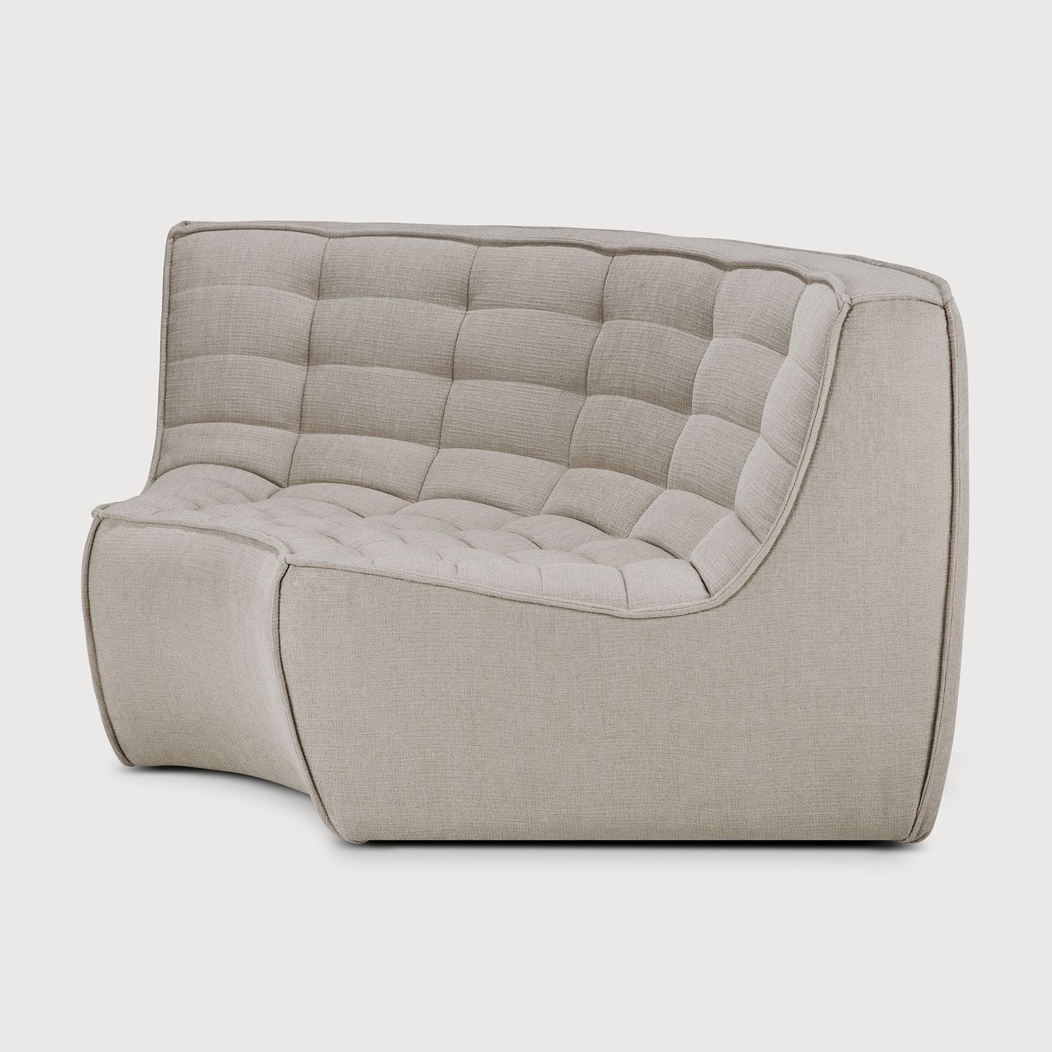 Ethnicraft - N701 Sofa - runde Ecke, Ecru, Eco Stoff