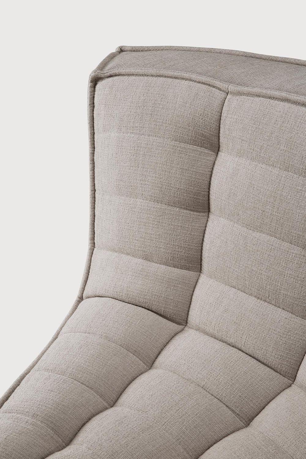 Ethnicraft - N701 Sofa - runde Ecke, Ecru, Eco Stoff