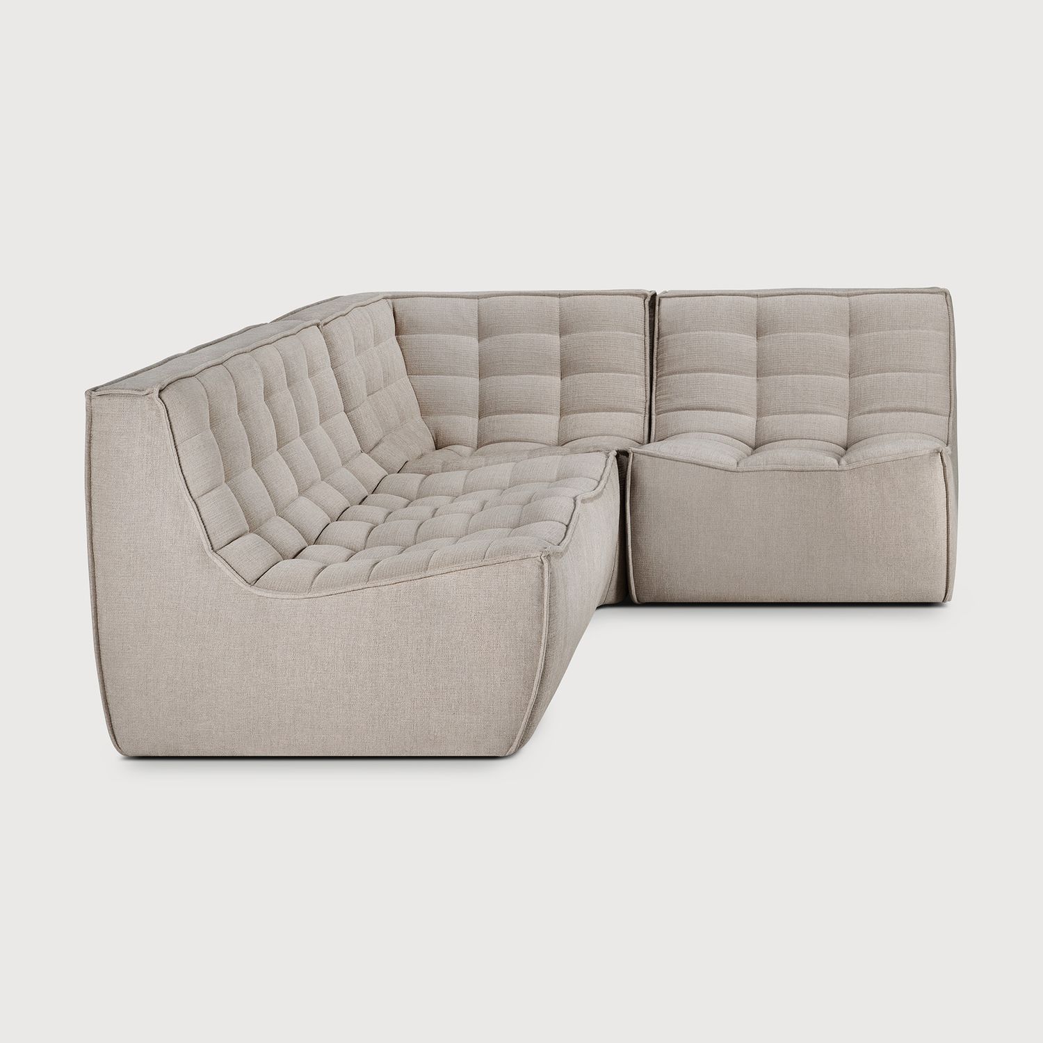 Ethnicraft - N701 Sofa - Ecke, Ecru, Eco Stoff