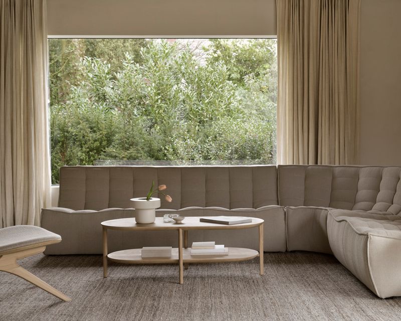 Ethnicraft - N701 Sofa - 3 Sitzer, Ecru, Eco Stoff
