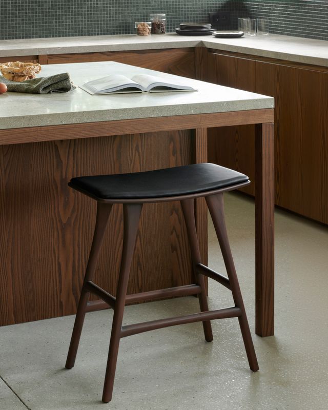 Ethnicraft - Osso Hocker - Teak braun, mit Sitzpolster