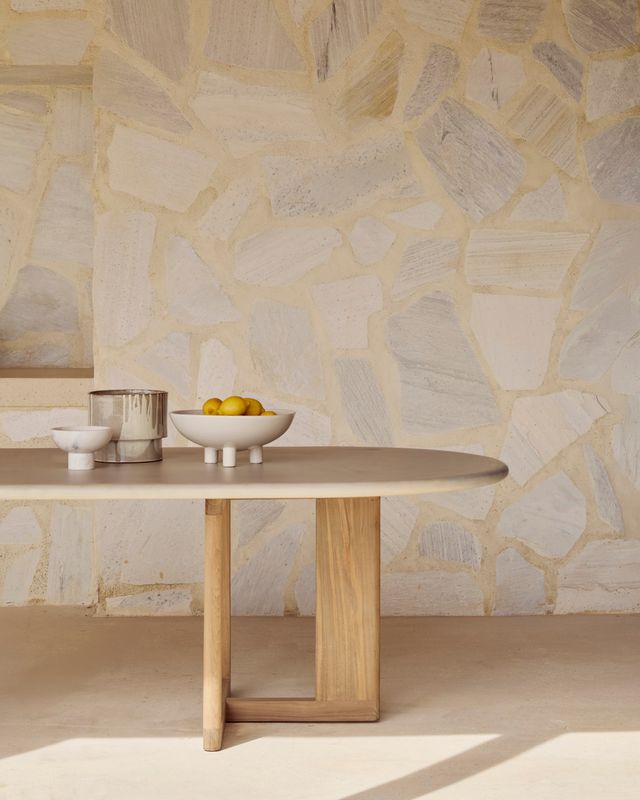Ethnicraft - Trestle Table Outdoor - Teck, béton