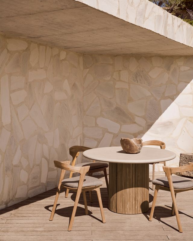 Ethnicraft - Roller Max Table Outdoor - Teck, béton