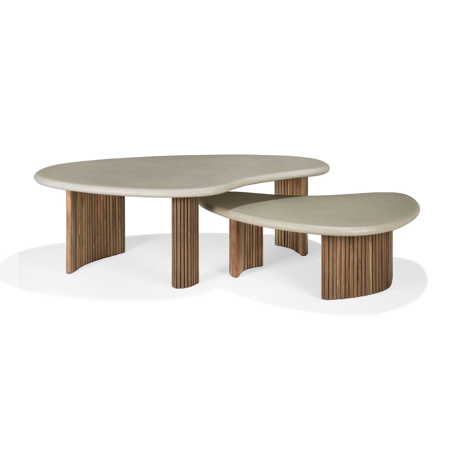 Ethnicraft - Boomerang Couchtisch Outdoor - Teak, Beton