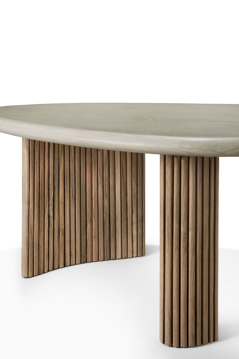 Ethnicraft - Boomerang Couchtisch Outdoor - Teak, Beton