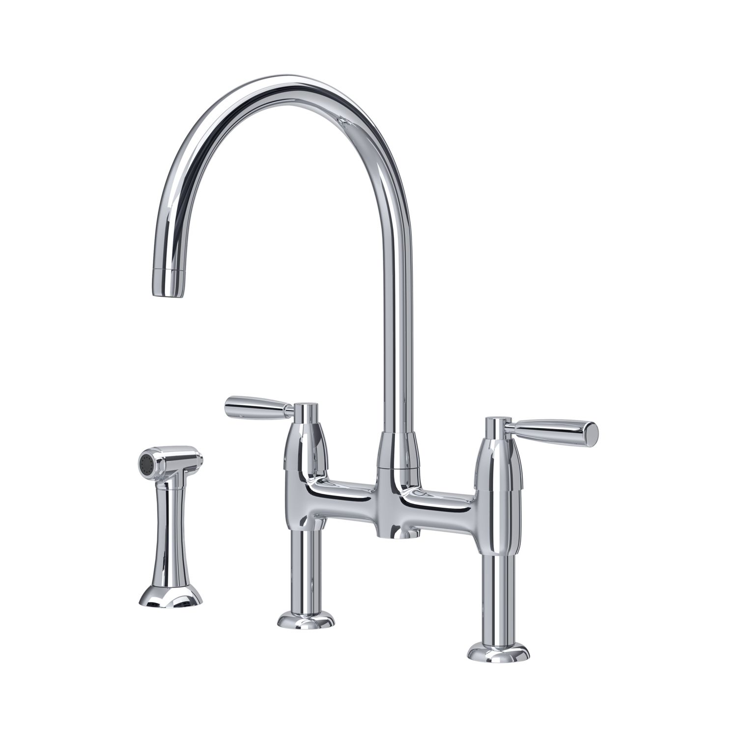 Perrin &amp; Rowe - LANGBOURN Küchenarmatur - Brücke, mit Tischbrause, Ausführung: Chrome